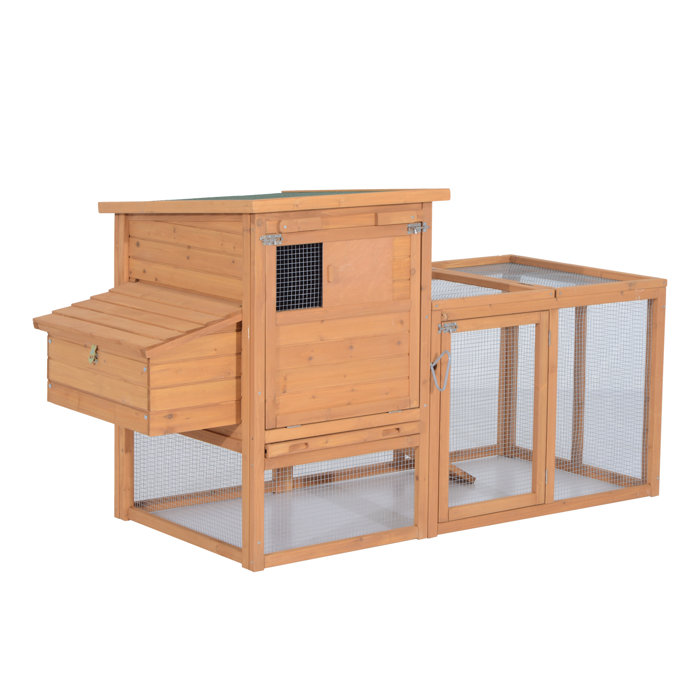 Archie & Oscar™ Auggie 75" Deluxe Wooden Chicken Coop with Chicken Run